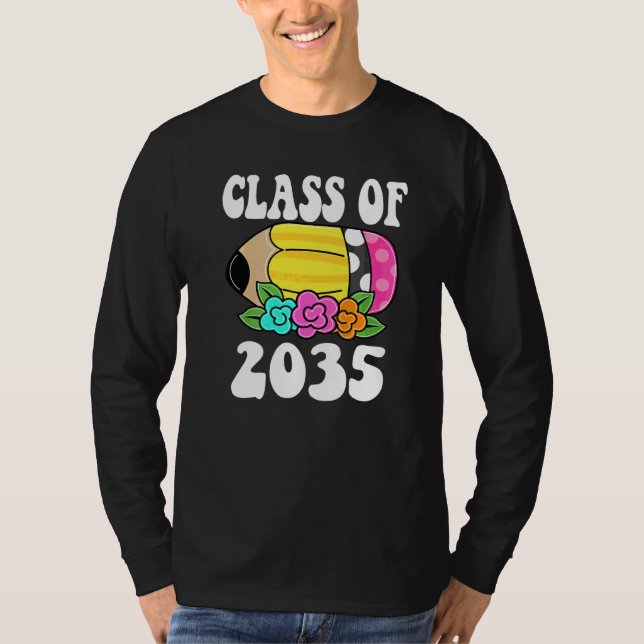 Camiseta Flores Crianças De Volta à Escola Turma de 2035 Ca (Frente)