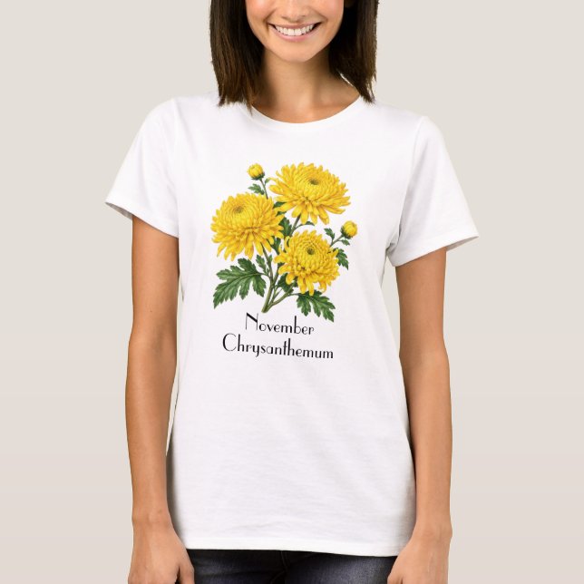 Camiseta Flores Crisântemo de Novembro (Frente)