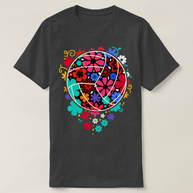 Camiseta Flores Cuecas E Voleibol Impressão (Frente do Design)