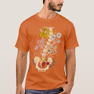 Camiseta Flores Da coluna vertebral Radiologia Ortopedica F