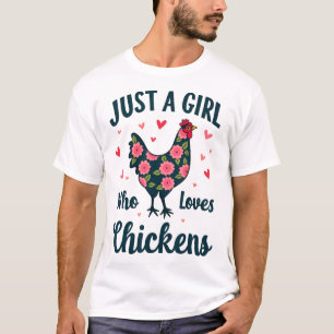 Camiseta Flores da Galinha Senhora Só Uma Garota Que Ama Ga