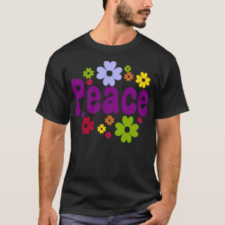 Camiseta Flores da paz retro-vegetação