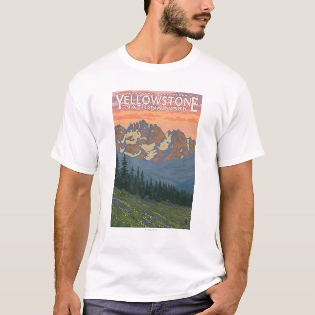 Camiseta Flores da primavera - Parque Nacional de Yellowsto (Frente)