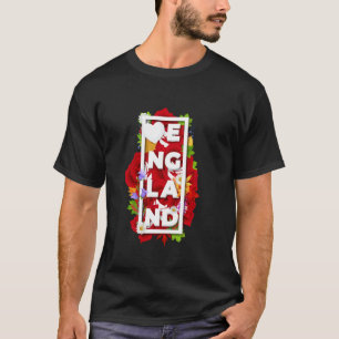 Camiseta Flores da Rosa Tudor Vermelha da Inglaterra Arte d