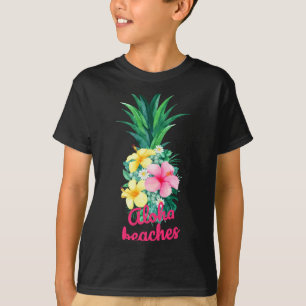 Camiseta Flores de abacaxi aloha aloha havaí vintage