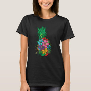 Camiseta Flores de abacaxi Mulheres Aloha Hawaii Vintage Ha