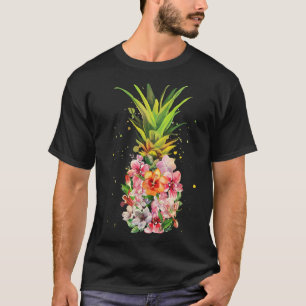 Camiseta Flores de abacaxi Mulheres Aloha Hawaii Vintage Ha