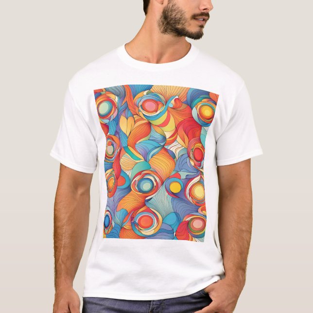 Camiseta Flores de abstrato (Frente)