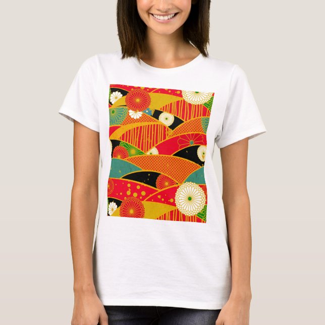 Camiseta Flores de abstrato (Frente)