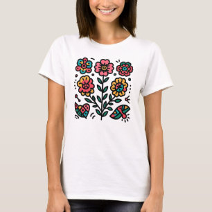 Camiseta Flores De Abstrato Whimsical Coloridas