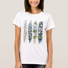 CAMISETA FLORES DE ANÊMONA POPPY EM TONS DE AZUL