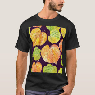 Camiseta Flores de aquarela de outono, padrão sem costura.