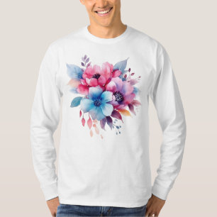Camiseta Flores de Aquarela Design Floral