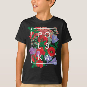 Camiseta Flores de Arte Polônia - Orgulho Polonês da Polôni