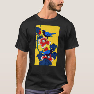 Camiseta Flores de Ave Japonesas Flores Sakura Flores de Fl