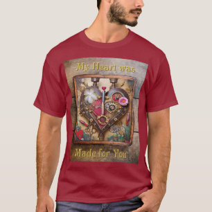 Camiseta Flores de Batom Coração Série Steampunk