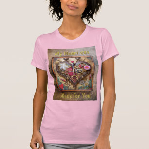 Camiseta Flores de Batom Coração Série Steampunk
