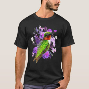 Camiseta Flores De Borboleta De Hummingbird Cute Hummingbir
