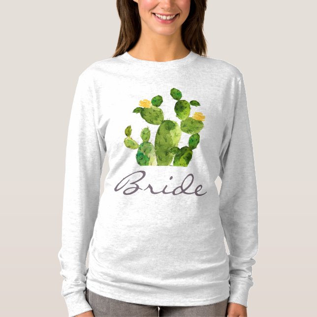 CAMISETA FLORES DE CACTUS DE DESERTO DE ÁGUA VERDE BRIDE (Frente)
