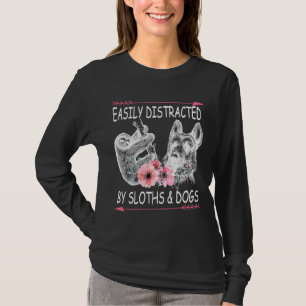 Camiseta Flores De Cães De Lama Facilmente Distraídas