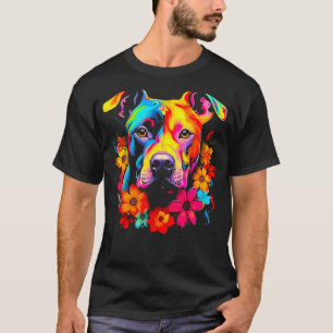 Camiseta Flores de Cão Pitbull