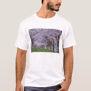 Camiseta Flores de cerejeira ao longo do rio Willamette, EU