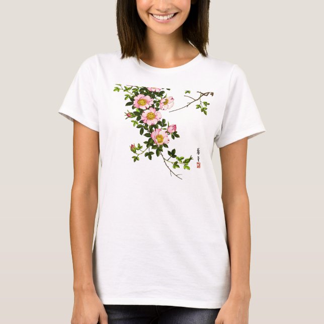 Camiseta Flores de cerejeira japonesas, rosa e ouro do (Frente)
