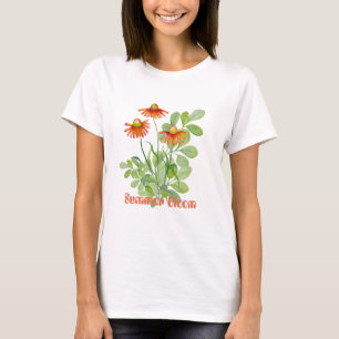 Camiseta Flores de cor aquática