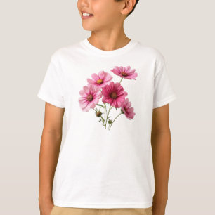 Camiseta Flores de Cosmos Rosa