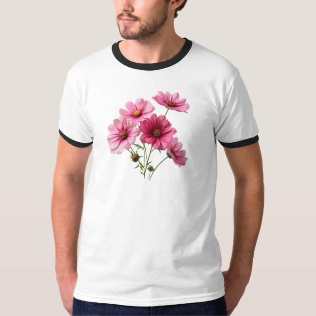 Camiseta Flores de Cosmos Rosa (Frente)