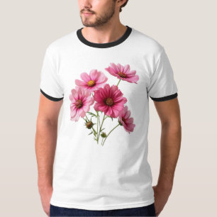 Camiseta Flores de Cosmos Rosa-23456