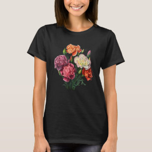 Camiseta Flores de cravos cortantes Flores Buquê Flor