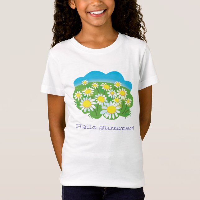 Camiseta Flores de desenho animado margaridas (Frente)