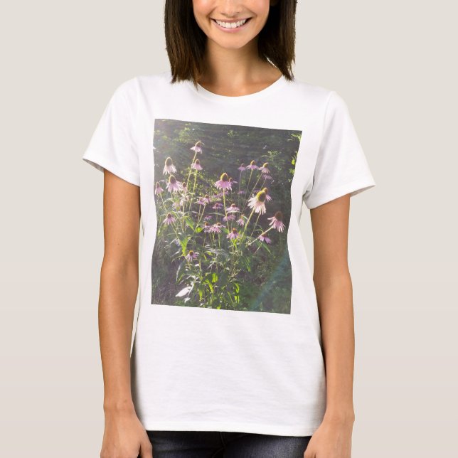Camiseta Flores de Echinacea no Sol (Frente)