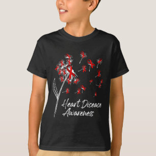 Camiseta Flores de Fita Vermelha Dandelion Conscientização