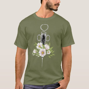 Camiseta Flores De Flebotomia Por Injeção Flebotomista De