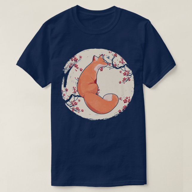 Camiseta Flores De Flor De Cereja Lua Do Premium 411 (Frente do Design)