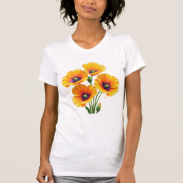 Camiseta Flores de flores silvestres papagaios papagaios mã