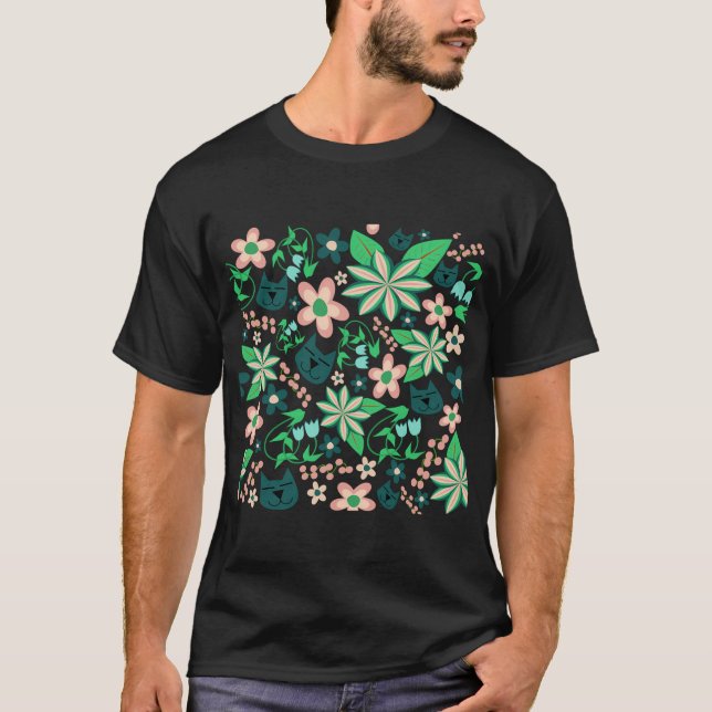 Camiseta Flores De Gato E De Mola (Frente)