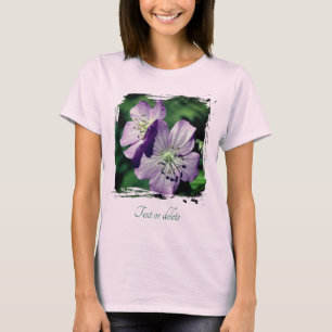 Camiseta Flores de Gerânio Roxo Personalizadas