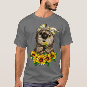 Camiseta Flores de girassol de girassol de borboleta-branca