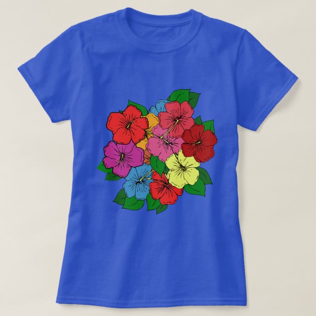 Camiseta Flores de Hibisco #6 (Frente do Design)