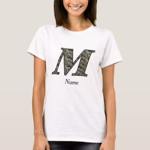 Camiseta Flores de Hortênsia com Inicial de Monograma Perso