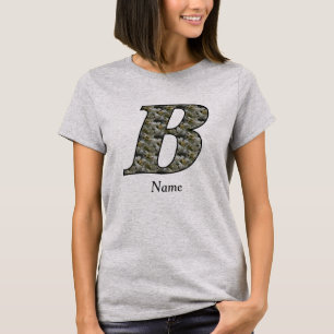 Camiseta Flores de Hortênsia com Inicial de Monograma Perso
