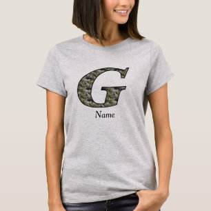 Camiseta Flores de Hortênsia com Inicial de Monograma Perso