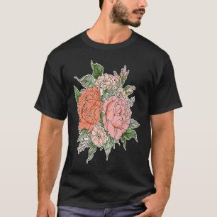 Camiseta Flores de jardim e flores de borboleta