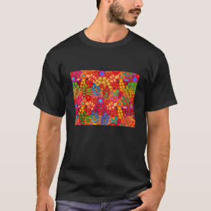 Camiseta Flores de Jardim Ensolarado - Vermelho Amarelo Lar
