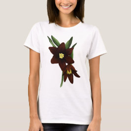 Camiseta Flores De Lily De Chocolate Ilustradas
