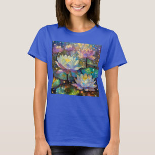 Camiseta Flores de Lótus Delicadas Florescendo na Neve