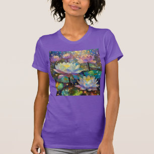 Camiseta Flores de Lótus Delicadas Florescendo na Neve